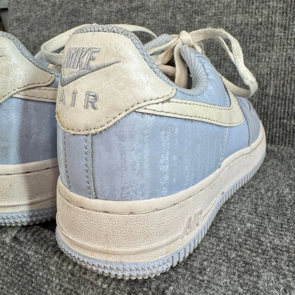 Nike Air Force 1 Low Light Blue Cream Leather Textile Sneakers AF1 Mens 7.5